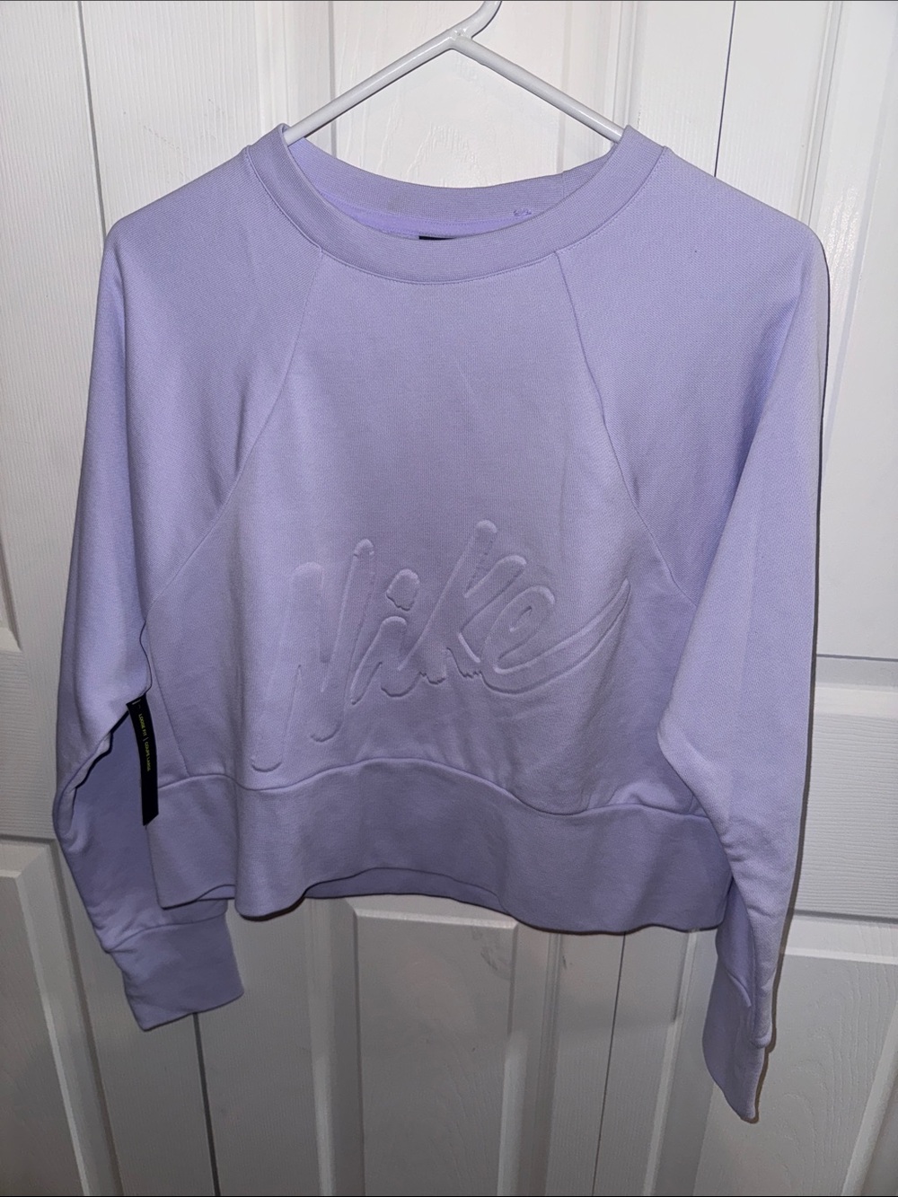 Nike Women's Lilac Embossed Logo Crew Sweatshirt (CL)